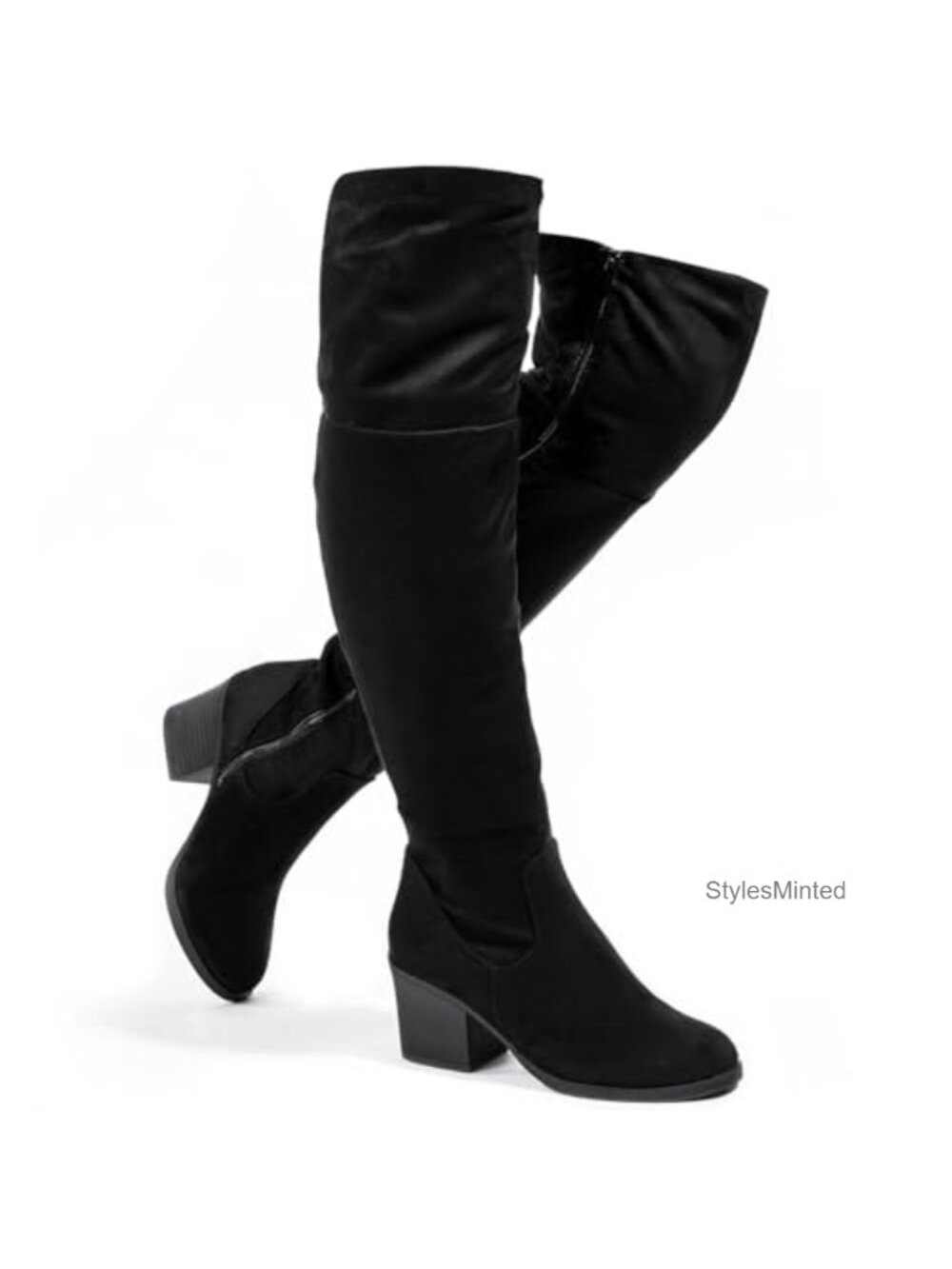 Women's Over the Knee Boots Chunky Block Heel Side Zipper Fall Fashion